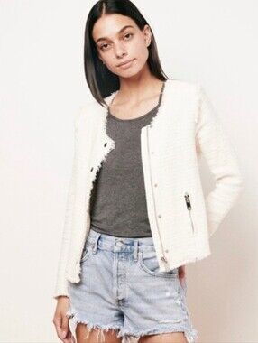 IRO textured zip-up jacket in ecru
